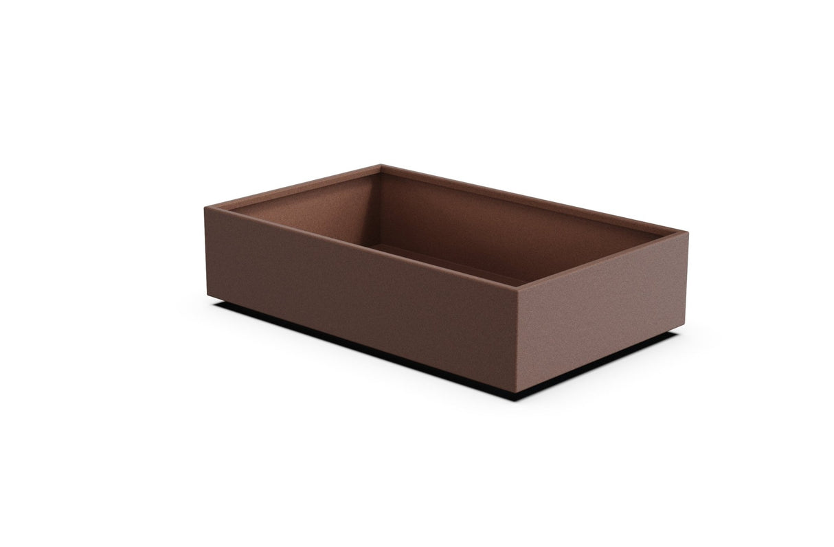 Aluminum Rectangular 30" Wide Planter – 12" to 18" H - Plantercraft