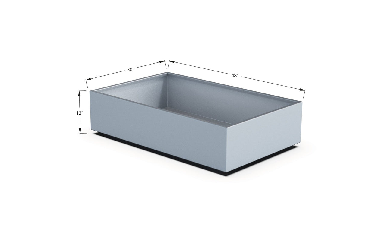 Aluminum Rectangular 30" Wide Planter – 12" to 18" H - Plantercraft