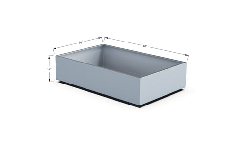 Aluminum Rectangular 30" Wide Planter – 12" to 18" H - Plantercraft