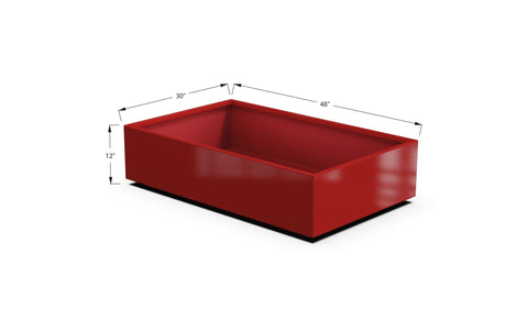 Aluminum Rectangular 30" Wide Planter – 12" to 18" H - Plantercraft