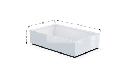 Aluminum Rectangular 30" Wide Planter – 12" to 18" H - Plantercraft