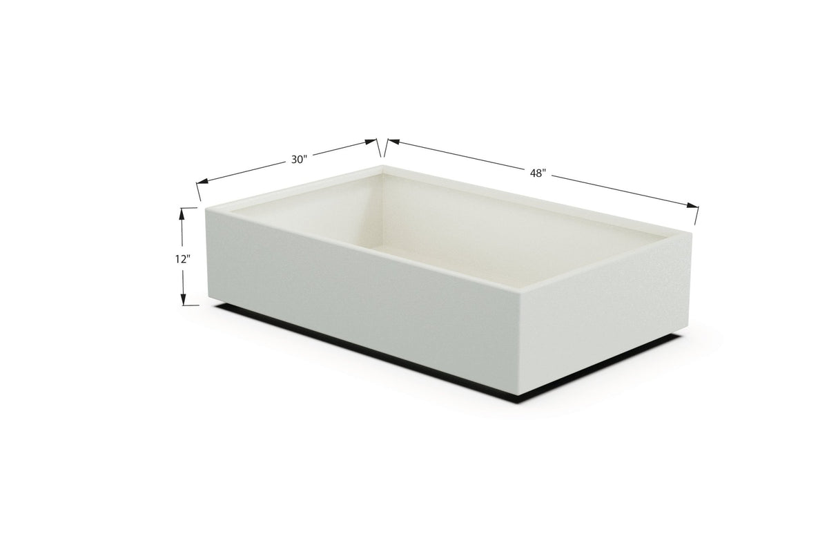 Aluminum Rectangular 30" Wide Planter – 12" to 18" H - Plantercraft