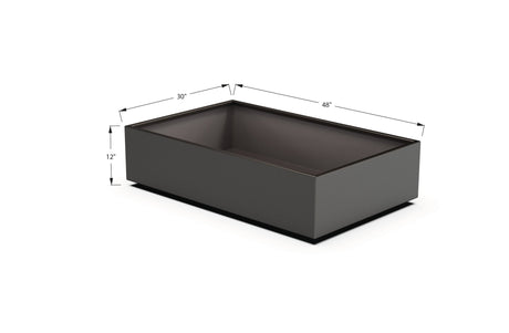 Aluminum Rectangular 30" Wide Planter – 12" to 18" H - Plantercraft