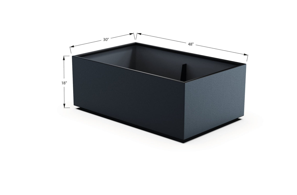 Aluminum Rectangular 30" Wide Planter – 12" to 18" H - Plantercraft