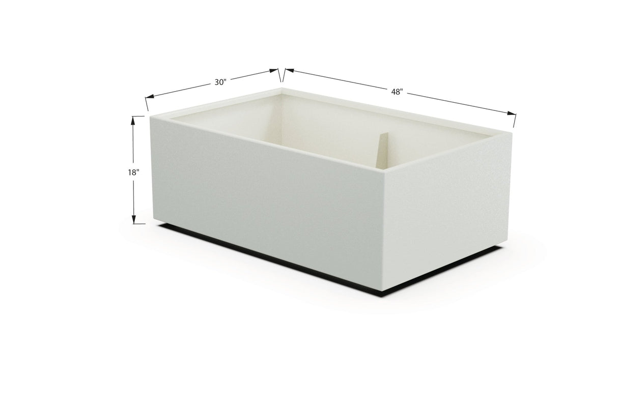 Aluminum Rectangular 30" Wide Planter – 12" to 18" H - Plantercraft