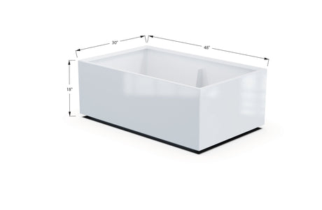 Aluminum Rectangular 30" Wide Planter – 12" to 18" H - Plantercraft