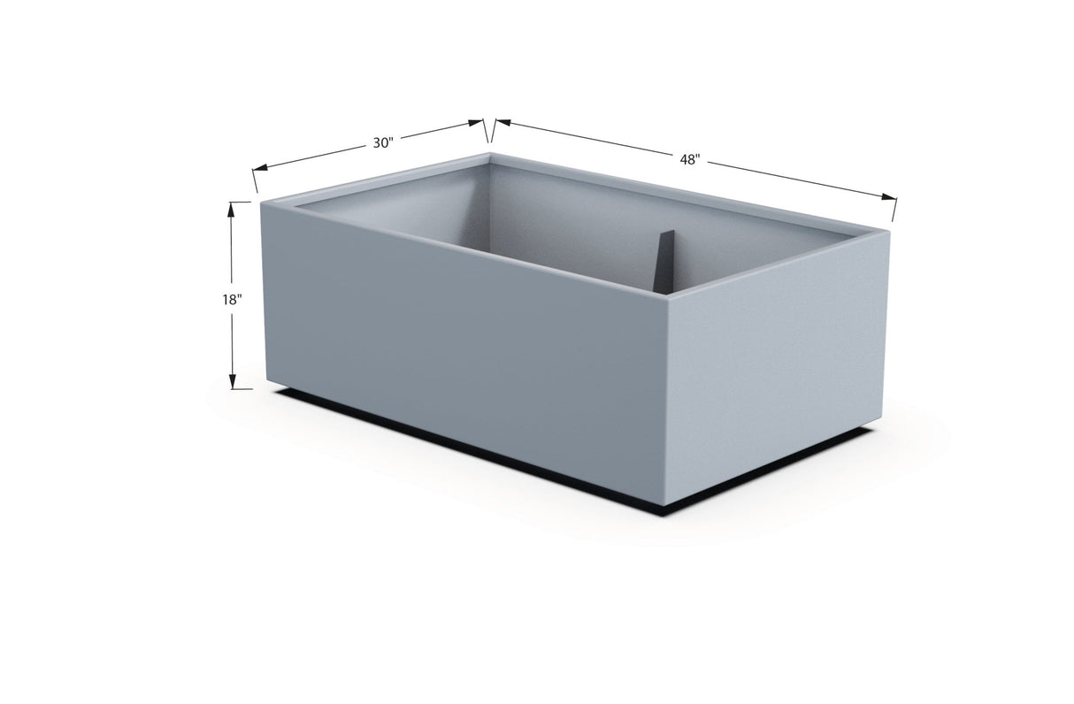 Aluminum Rectangular 30" Wide Planter – 12" to 18" H - Plantercraft