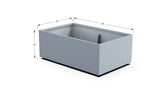 Aluminum Rectangular 30" Wide Planter – 12" to 18" H - Plantercraft