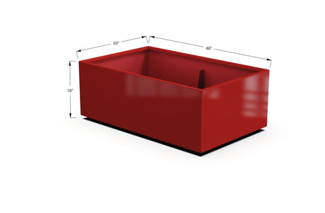 Aluminum Rectangular 30" Wide Planter – 12" to 18" H - Plantercraft