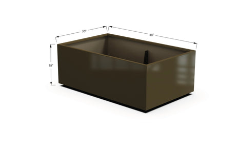 Aluminum Rectangular 30" Wide Planter – 12" to 18" H - Plantercraft