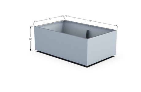 Aluminum Rectangular 30" Wide Planter – 12" to 18" H - Plantercraft