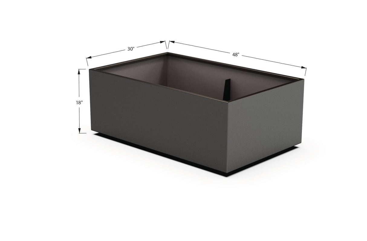 Aluminum Rectangular 30" Wide Planter – 12" to 18" H - Plantercraft