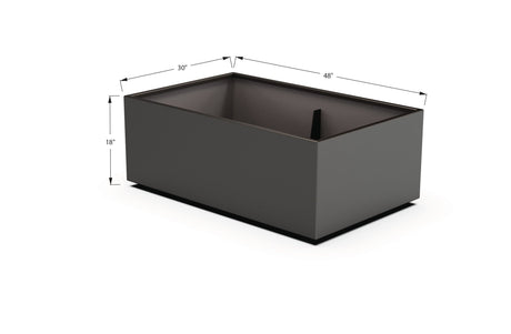 Aluminum Rectangular 30" Wide Planter – 12" to 18" H - Plantercraft