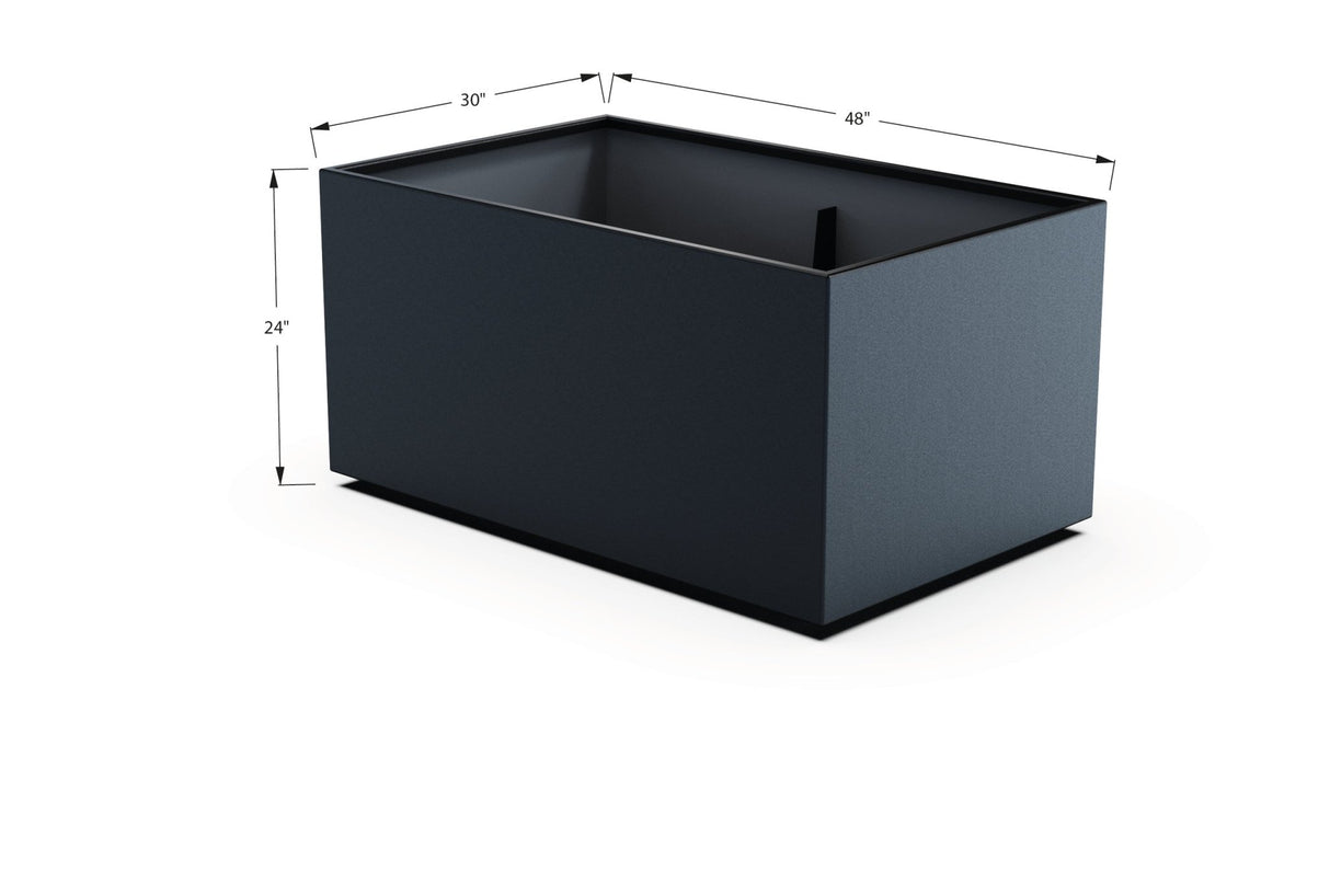 Aluminum Rectangular 30" Wide Planter – 24" to 30" H - Plantercraft