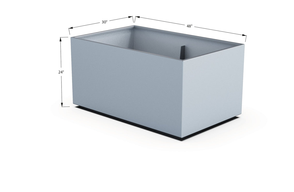 Aluminum Rectangular 30" Wide Planter – 24" to 30" H - Plantercraft