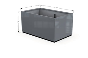 Aluminum Rectangular 30" Wide Planter – 24" to 30" H - Plantercraft