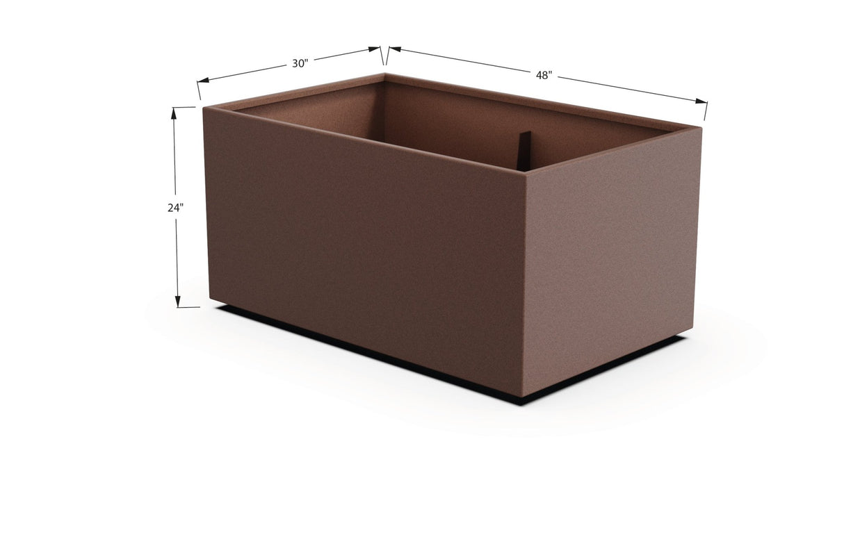 Aluminum Rectangular 30" Wide Planter – 24" to 30" H - Plantercraft