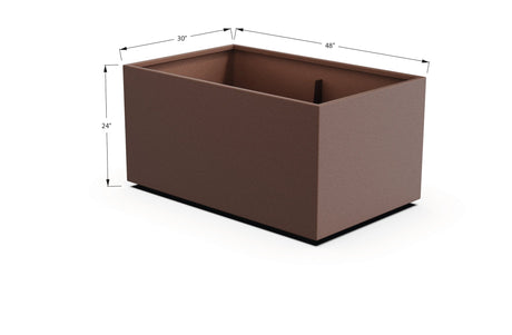 Aluminum Rectangular 30" Wide Planter – 24" to 30" H - Plantercraft
