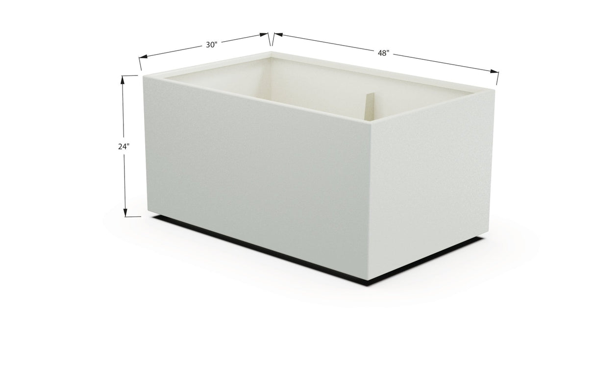 Aluminum Rectangular 30" Wide Planter – 24" to 30" H - Plantercraft