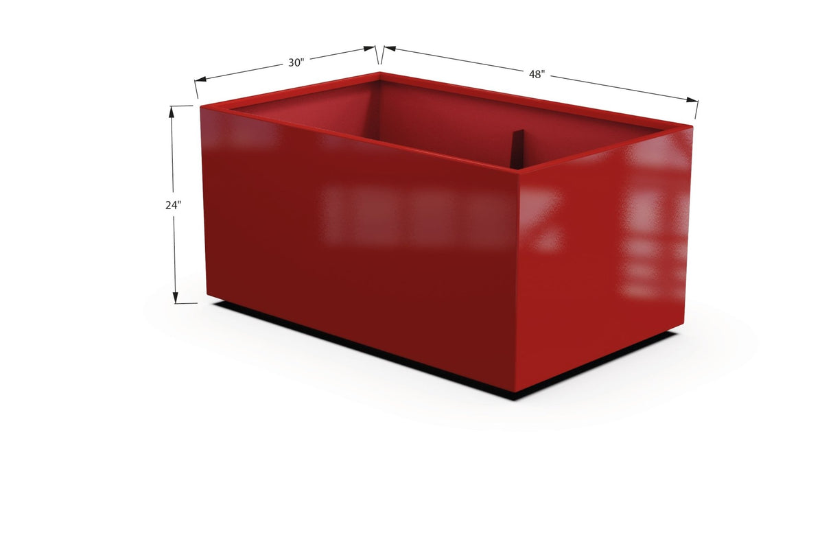 Aluminum Rectangular 30" Wide Planter – 24" to 30" H - Plantercraft