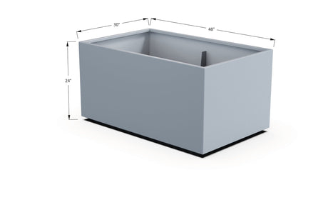 Aluminum Rectangular 30" Wide Planter – 24" to 30" H - Plantercraft