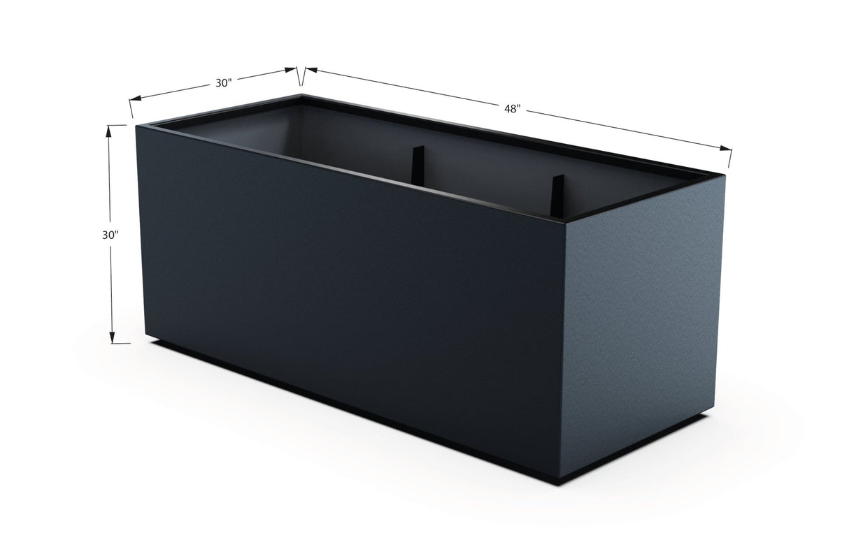 Aluminum Rectangular 30" Wide Planter – 24" to 30" H - Plantercraft