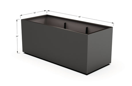 Aluminum Rectangular 30" Wide Planter – 24" to 30" H - Plantercraft