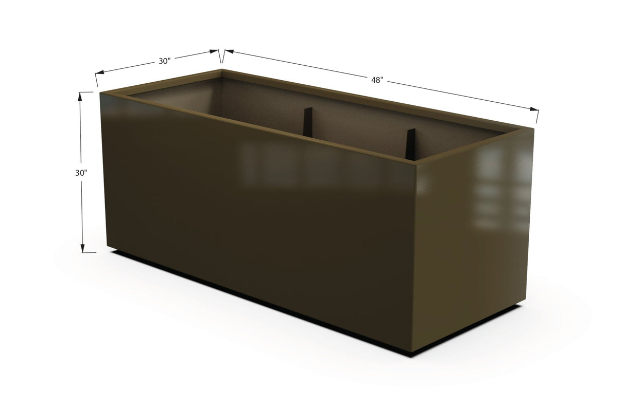 Aluminum Rectangular 30" Wide Planter – 24" to 30" H - Plantercraft