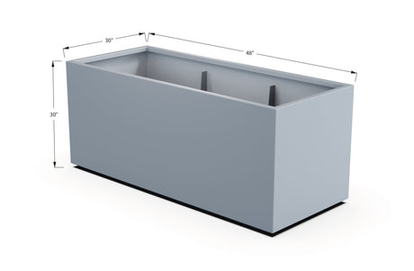 Aluminum Rectangular 30" Wide Planter – 24" to 30" H - Plantercraft