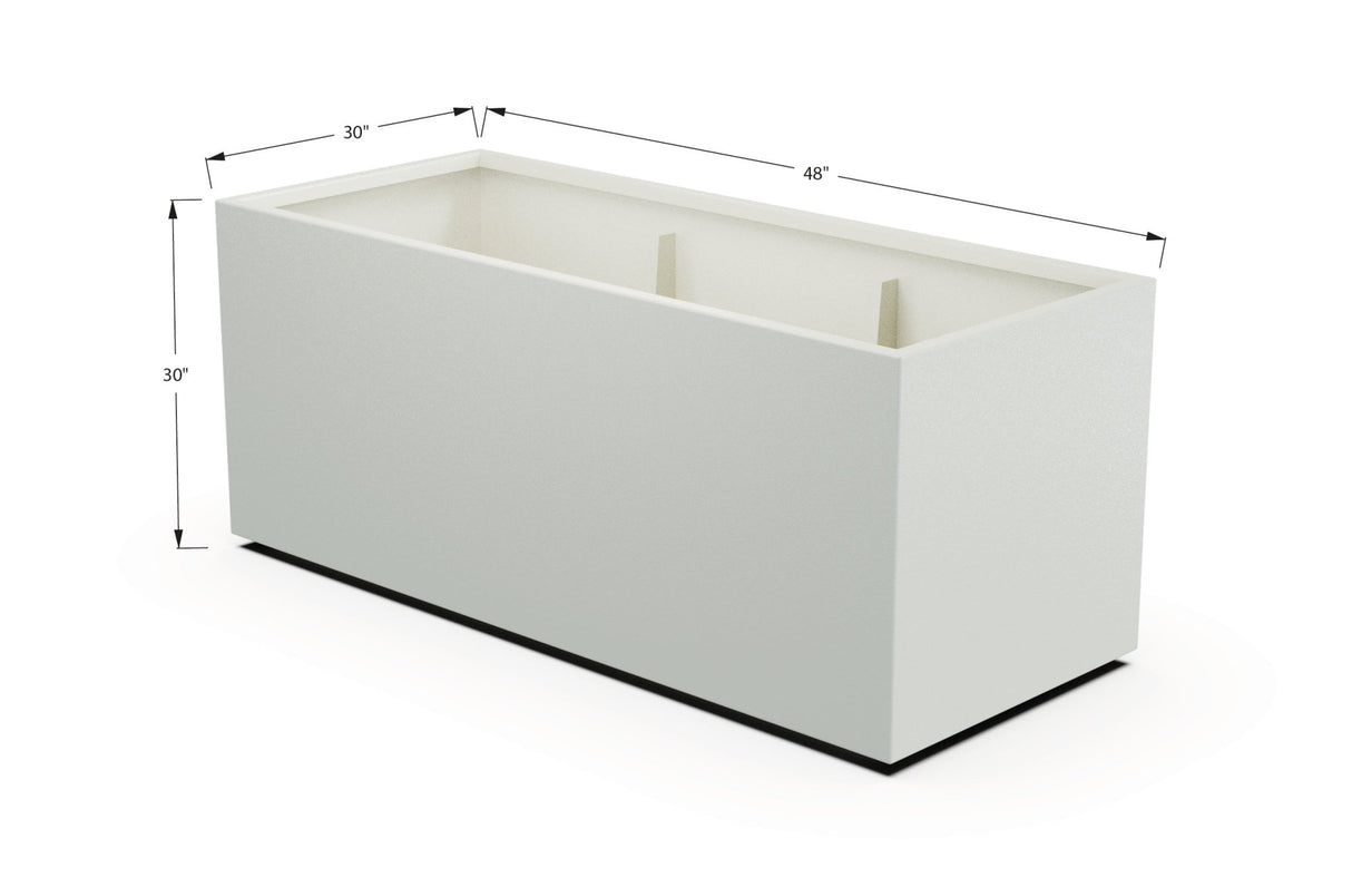 Aluminum Rectangular 30" Wide Planter – 24" to 30" H - Plantercraft