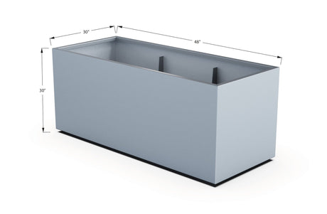 Aluminum Rectangular 30" Wide Planter – 24" to 30" H - Plantercraft