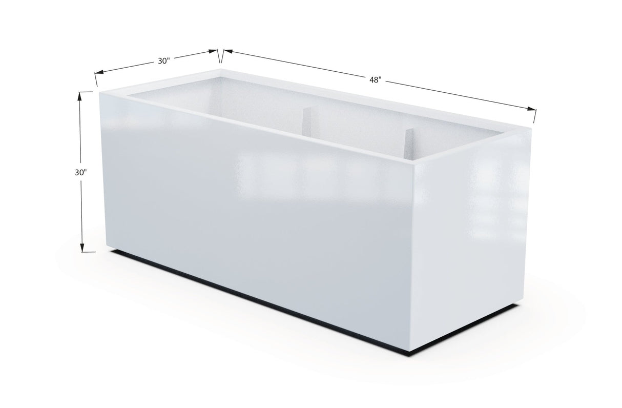 Aluminum Rectangular 30" Wide Planter – 24" to 30" H - Plantercraft