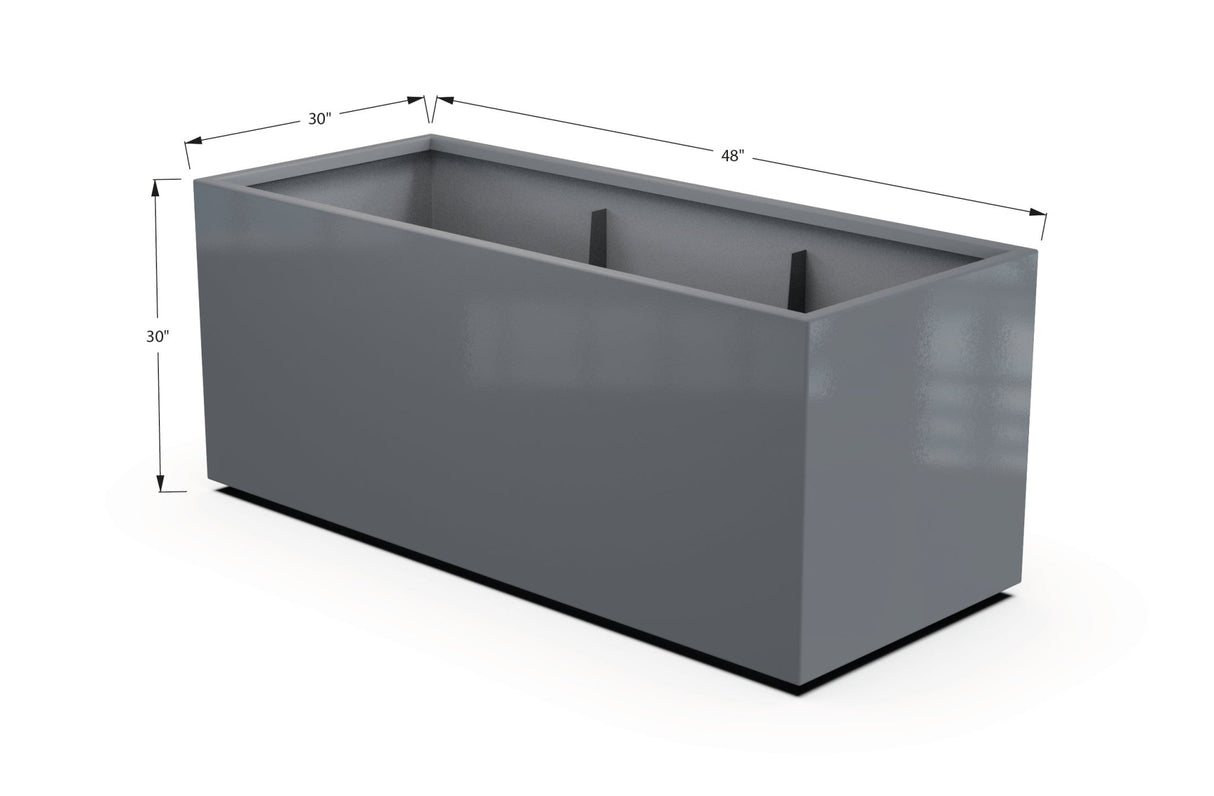 Aluminum Rectangular 30" Wide Planter – 24" to 30" H - Plantercraft