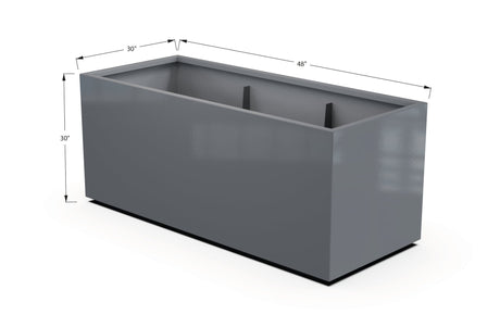 Aluminum Rectangular 30" Wide Planter – 24" to 30" H - Plantercraft
