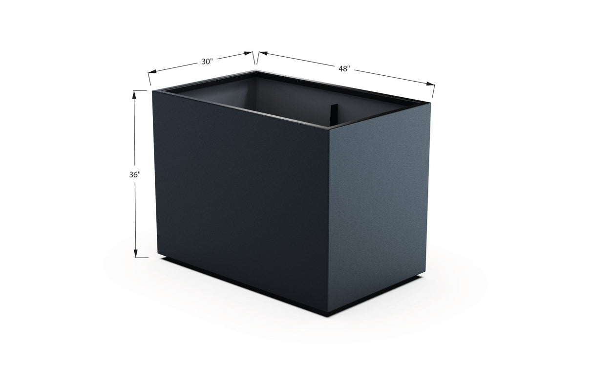 Aluminum Rectangular 30" Wide Planter – 36" to 42" H - Plantercraft