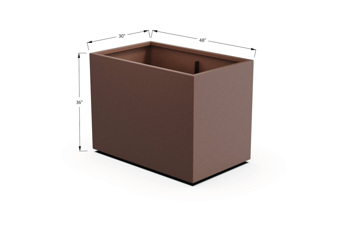 Aluminum Rectangular 30" Wide Planter – 36" to 42" H - Plantercraft