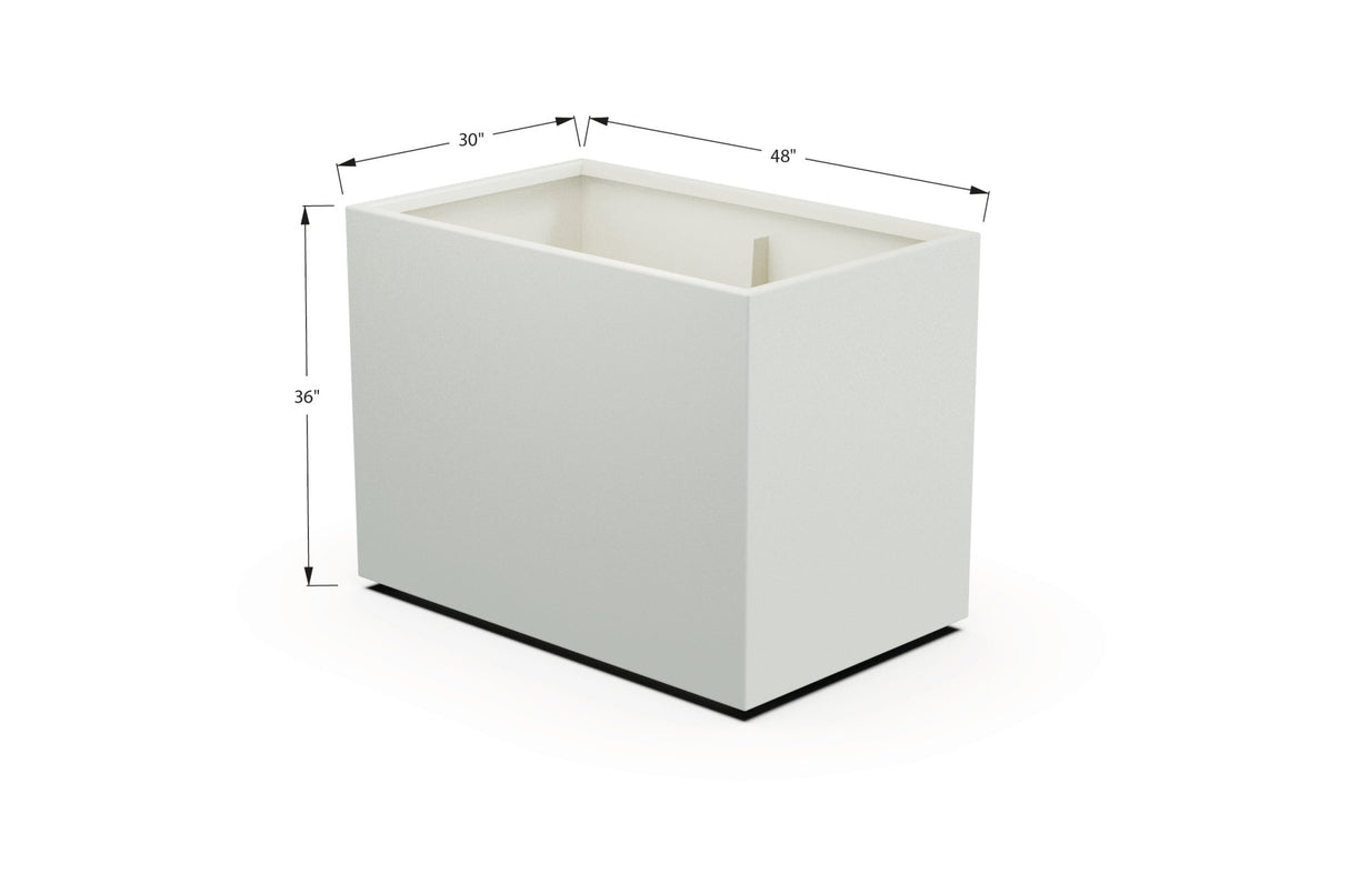 Aluminum Rectangular 30" Wide Planter – 36" to 42" H - Plantercraft