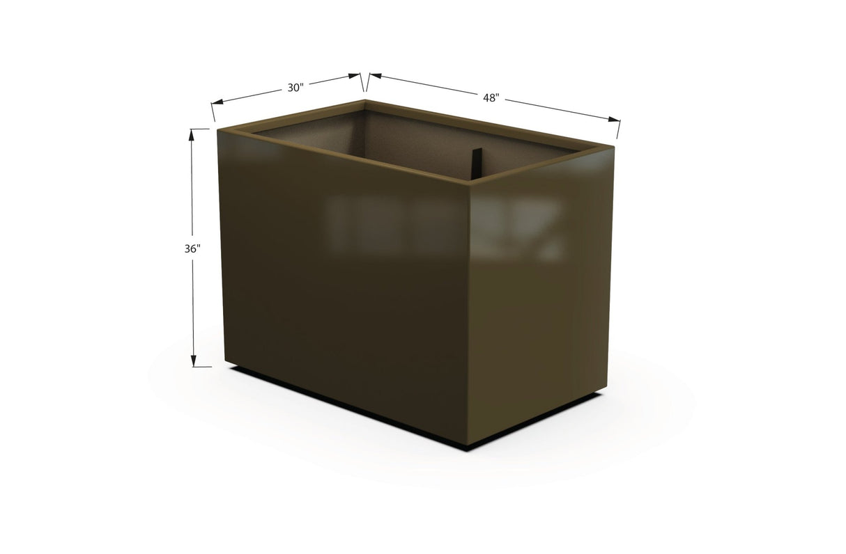 Aluminum Rectangular 30" Wide Planter – 36" to 42" H - Plantercraft