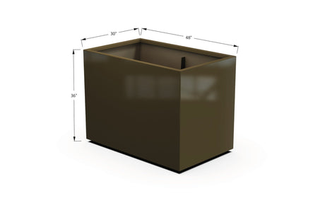 Aluminum Rectangular 30" Wide Planter – 36" to 42" H - Plantercraft