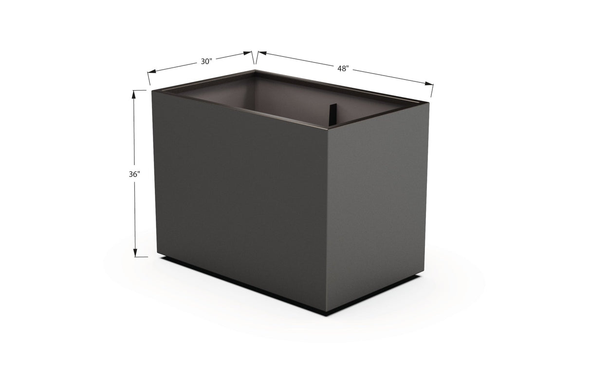 Aluminum Rectangular 30" Wide Planter – 36" to 42" H - Plantercraft