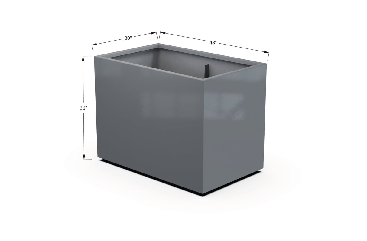 Aluminum Rectangular 30" Wide Planter – 36" to 42" H - Plantercraft