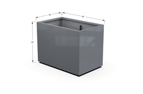 Aluminum Rectangular 30" Wide Planter – 36" to 42" H - Plantercraft