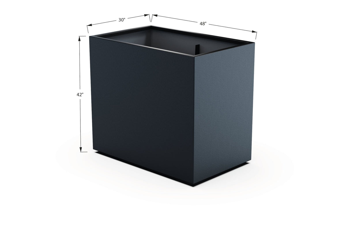 Aluminum Rectangular 30" Wide Planter – 36" to 42" H - Plantercraft