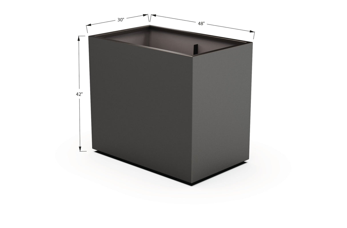 Aluminum Rectangular 30" Wide Planter – 36" to 42" H - Plantercraft