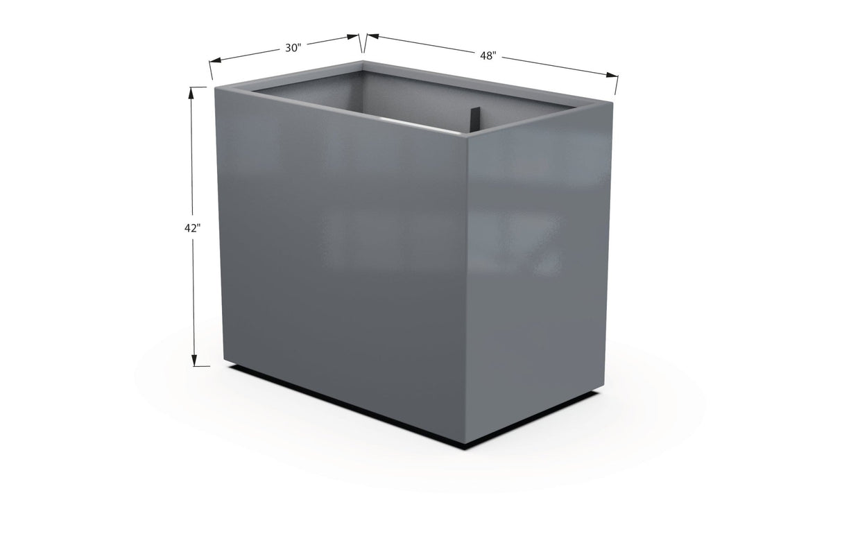 Aluminum Rectangular 30" Wide Planter – 36" to 42" H - Plantercraft