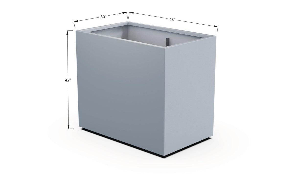 Aluminum Rectangular 30" Wide Planter – 36" to 42" H - Plantercraft