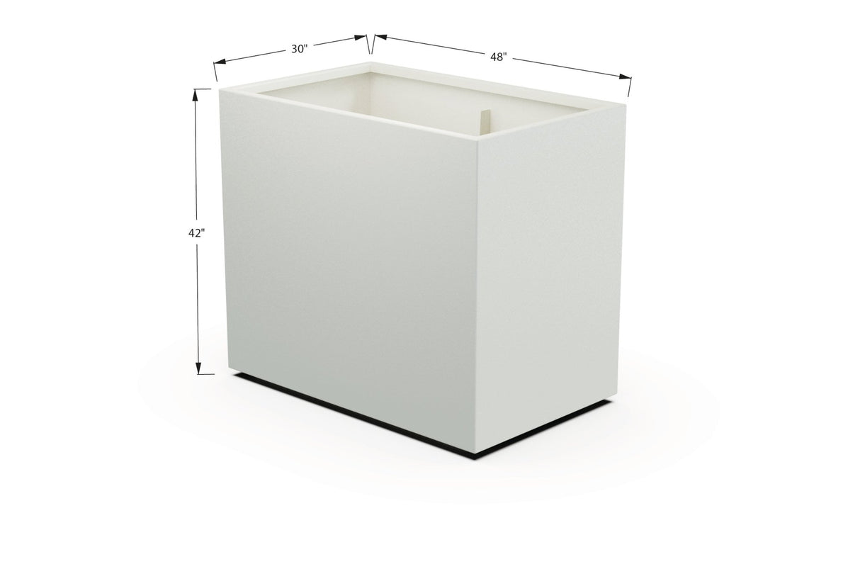 Aluminum Rectangular 30" Wide Planter – 36" to 42" H - Plantercraft