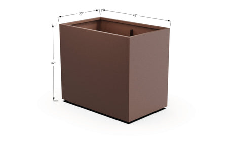 Aluminum Rectangular 30" Wide Planter – 36" to 42" H - Plantercraft