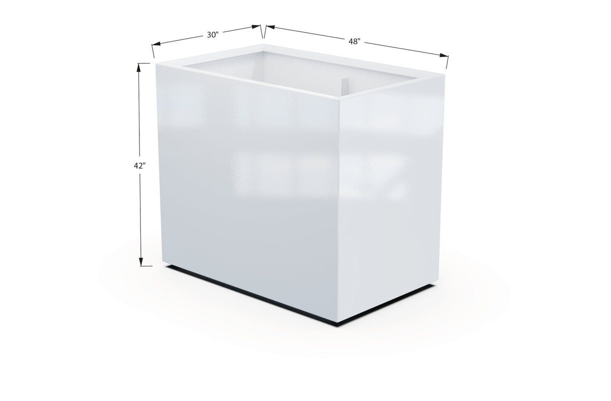 Aluminum Rectangular 30" Wide Planter – 36" to 42" H - Plantercraft