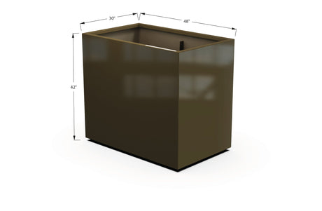 Aluminum Rectangular 30" Wide Planter – 36" to 42" H - Plantercraft